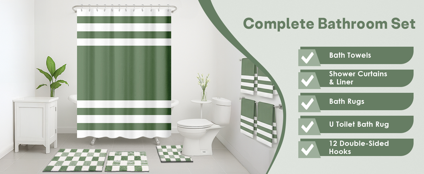 Bathroom Sets with Shower Curtain and Rugs