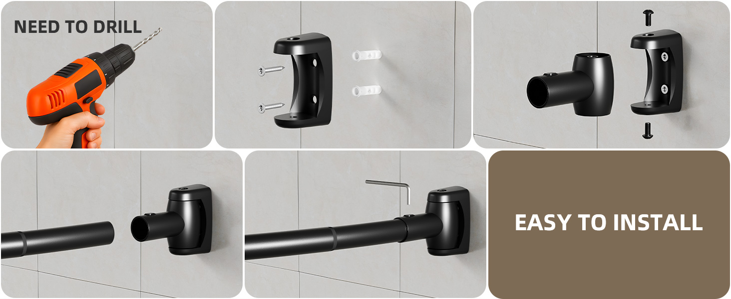 adjustable shower curtain rod