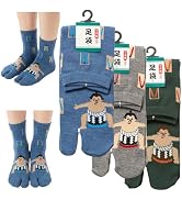 Y's factory Japanese Tabi Socks for Men – Split Toe Crew Socks Assorted 3 Pair Set