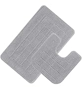 HEBE Bathroom Rugs Set 5 Piece, Plush Absorbent Bath Mats for Bathroom, Non Slip Machine Washable...
