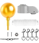 PPQ Flag Pole Eagle Topper 11" Gold & Parts Hardware Repair Kit. 50FT Halyard Rope | 4" Zinc Clea...