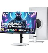 KTC 27 Inch White Gaming Monitor 300Hz/320Hz, QHD 1440P Fast IPS Computer Monitor with Adaptive F...