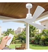 Obabala Ceiling Fan 52 Inch with Remote, Solid Wood Blades DC Motor 5000 CFM Quiet 35dB, Reversib...