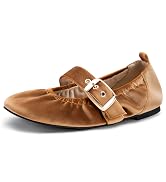 FITORY Flats for Women, Mary Jane Ballet Square Toe Knit Ankle Strap Shoes | Memory Foam, Comfort...