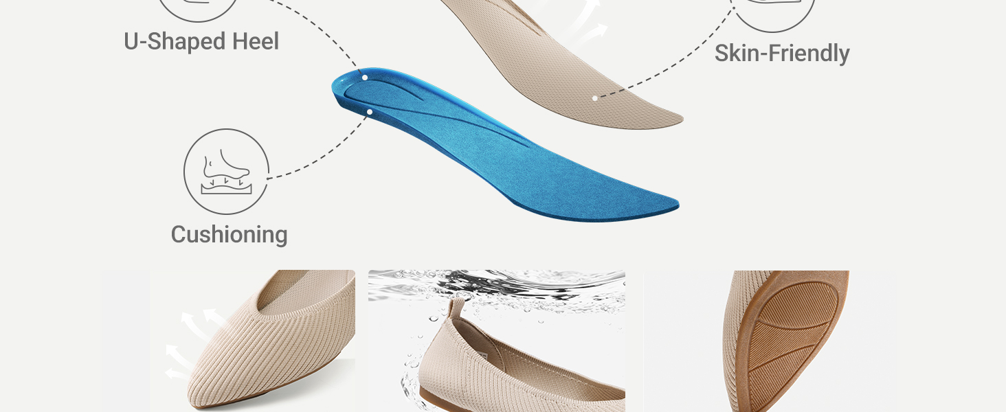 womens casual knit pointed toe flats