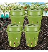 HCGADON Inground Worm Composter, Mini Underground Worm Farm for Garden Beds, (7x7x7.4Inch), Green...