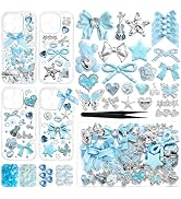 RQAYE Junk case charms,junk case Kit for Customizing Diy Cases,With Cute Bow,Flatback Pearls,Lett...