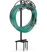 Winpull Metal Garden Hose Holder, Heavy Duty Freestanding Hose Storage Stand Rack for Outside