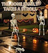 PETZOOKA Halloween Skeleton 5.4FT Life Size Human Adult Skeletons with Skeleton Dog Halloween Dec...