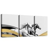 jejeloiu Horse Race Framed Canvas Wall Art Horse Riders Wall Decor for Bedroom Western Cowboys Pi...