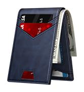 Wallet for Men RFID Blocking Minimalist Card Holder Wallet for 12-14 Cards | Slim Bifold Smart Wa...