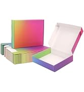 DEZIBOX 8x8x3 Shipping Boxes for Packaging, 30 Pack Rainbow Corrugated Cardboard Mailer Boxes for...