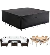 NEWBULIG Patio Furniture Covers Waterproof 108"L x 82"W x 28"H, Black | Heavy-Duty 600D All-Weath...