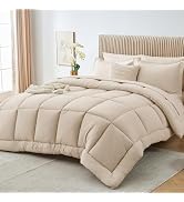 Sasttie Queen Comforter Set, Navy 7 Pieces Bed in a Bag Queen, Complete Bedding Set Includes Comf...