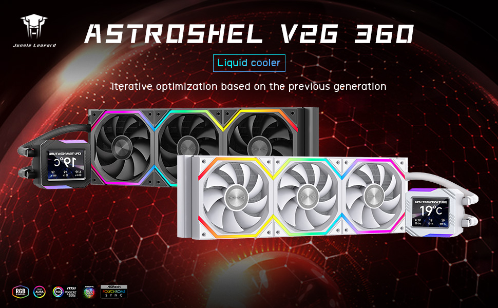 Jungle Leopard Astroshel V2G 360 Argb Water Cooling CPU Cooler|3 * 120mm PWM Fans
