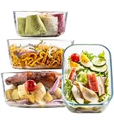 JGKYLDZ Glass Meal Prep Containers, Airtight Glass Storage Containers with Lids, BPA-Free Borosil...