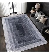 QDUIDU Neutral Geometric Beige 6x9 ft Large Rug for Living Room Bedroom | Contemporary Modern Are...