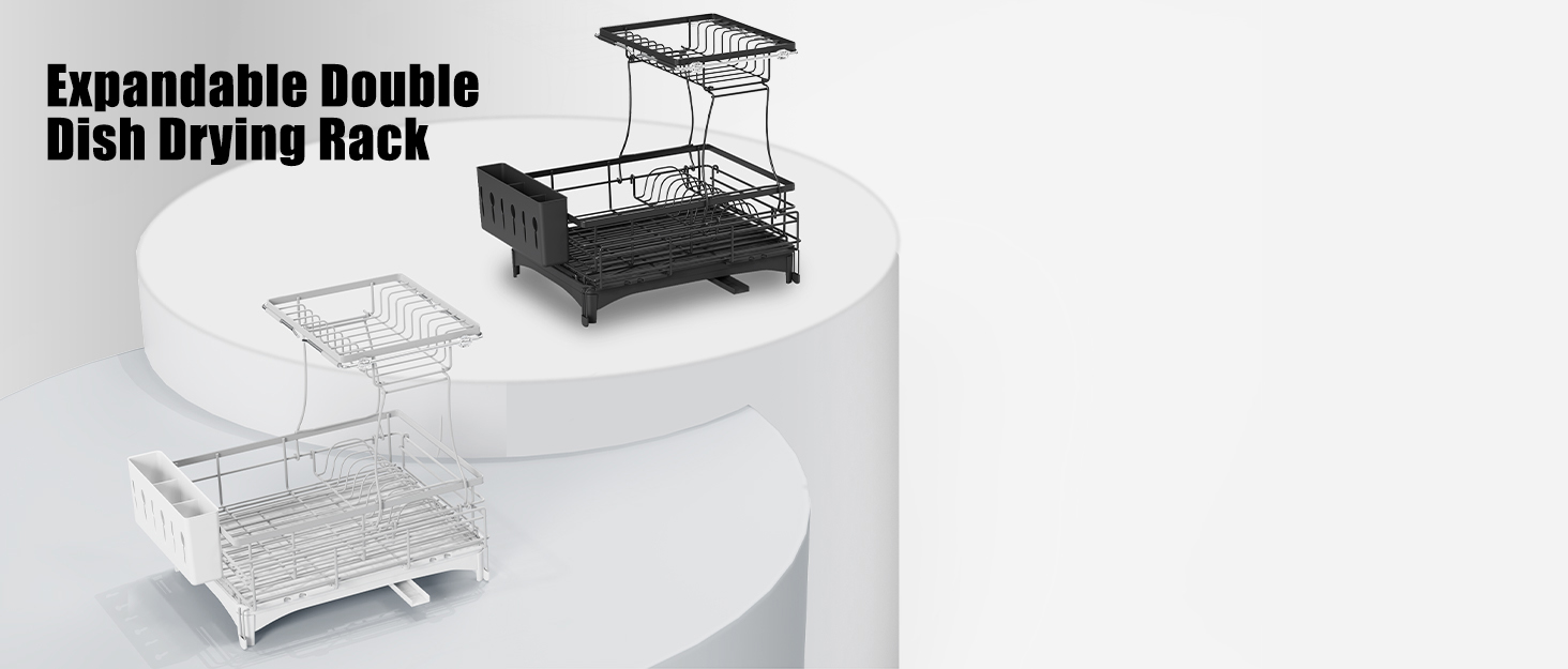 Expandable Double Dish Drying Rack