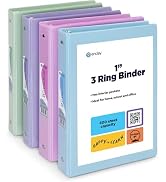 Enday 1 Inch Binder (6 Pack - Pink) 3 Ring Binder 1 inch with Clear View Cover and 2 Inside Pocke...