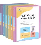 Enday 1.5 Inch Binder (6 Pack - Assorted Colors) 3 Ring Binder 1.5 inch with Clear View Cover and...