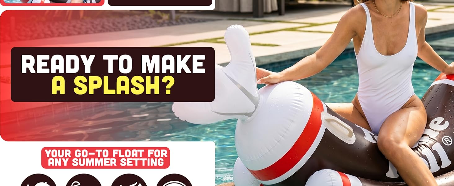 Tootsie Roll Ride On Pool Float, Rocking Pool Floats Adult, Big Floaties for Adults, Heavy Duty