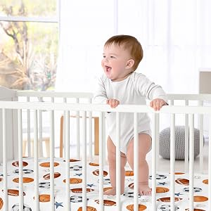 Watercolor Sports Theme Collection 100% Cotton Muslin 2 Pack Crib Sheets