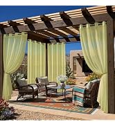 Sunshelf 4 Panels Outdoor Sheer Curtains for Patio, Waterproof Light Filtering Outside Curtains w...