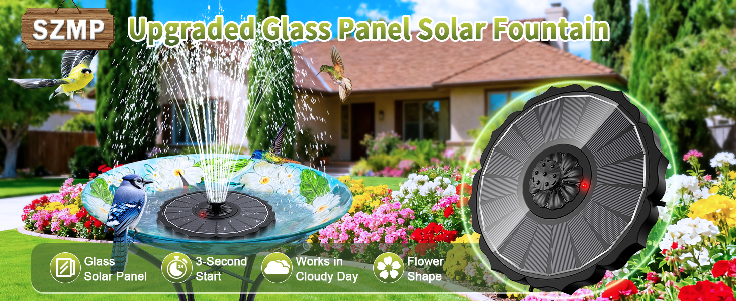 solar bird bath fountains