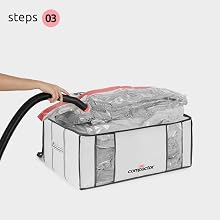 Zipping vacuum seal bags for bedding