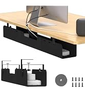 ERGO COLLECT No-Drill Under Standing Desk Cable Management Tray | Upgraded 0.25" Heavy-Duty Felt ...
