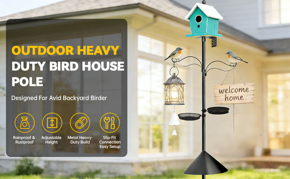 outdooe heavy duty bird house pole