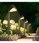 Soiarllt Solar Pathway Lights Outdoor, Solar Walkway Lights with Brightness Adjustable, 2 Color M...