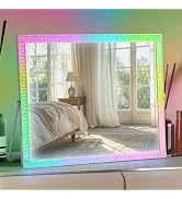 homtang Vanity Mirror with Lights,RGB & 3 Dimmable Light Modes Makeup Mirror with Touch Control,L...