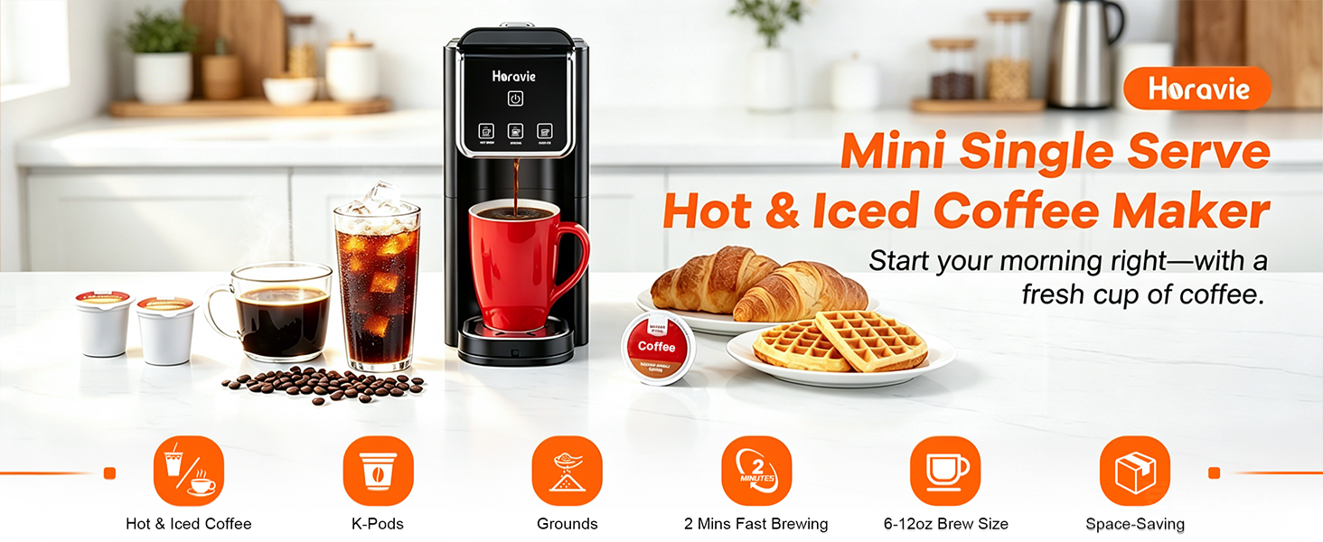 Mini Single Serve Hot & Iced Coffee Maker