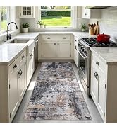 Sasttie 6x9 Washable Area Rug, Modern Abstract Rug, Blue & Green | Ultra-Soft Faux Wool, Machine ...