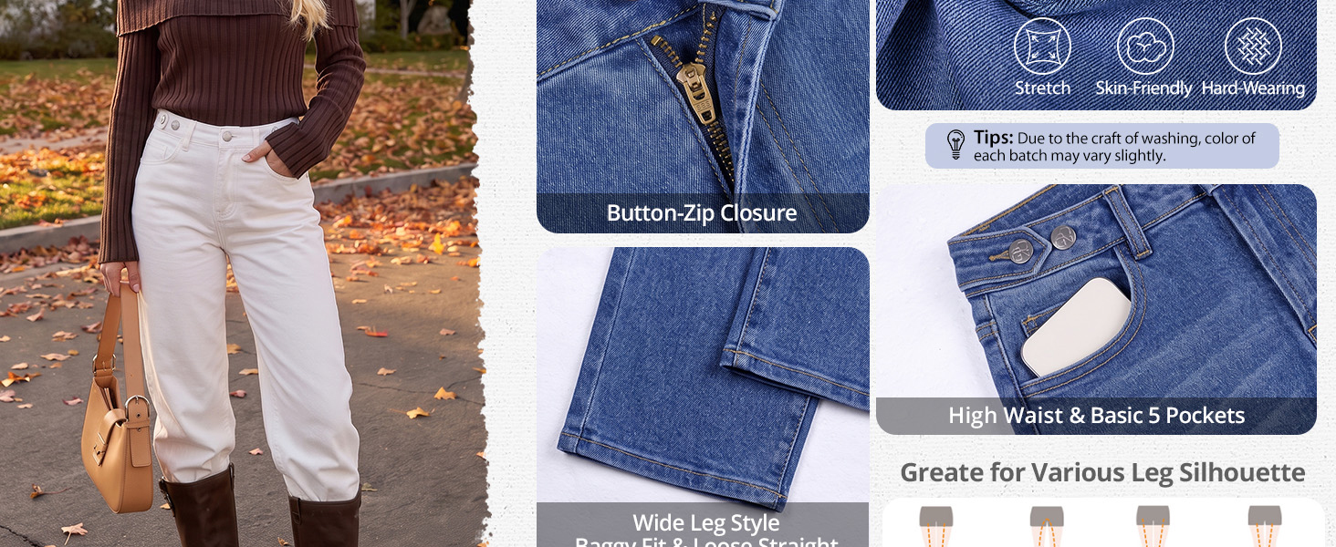 GRAPENT high waisted jeans for women