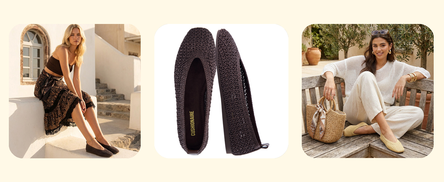 gilt, cushionaire, woven ballet flat, lifestyle