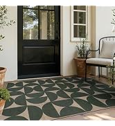 Lahome Semi Circle Easy Jute Runner Rug, 2x8 Kitchen Runner...(Black)