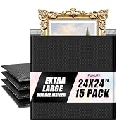 Fuxury Bubble Mailers 19x24" 15 Pack Black Large Padded Envelopes | Lightweight Large Capacity Sh...