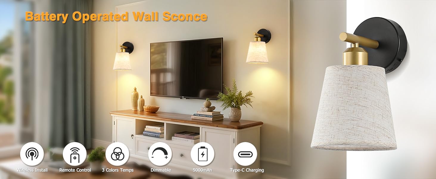 battery operated wall sconce