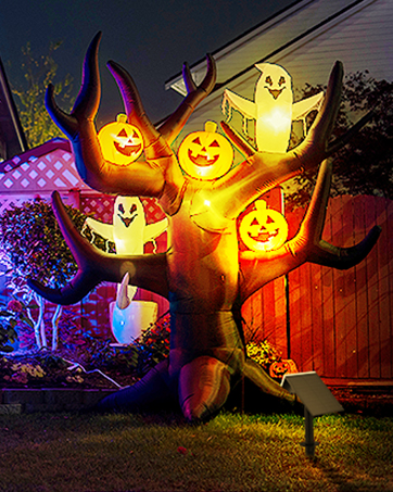 Consciot Solar Spot Lights Outdoor, Halloween Decorations 22 LEDs IP67 Waterproof Color Changing ...