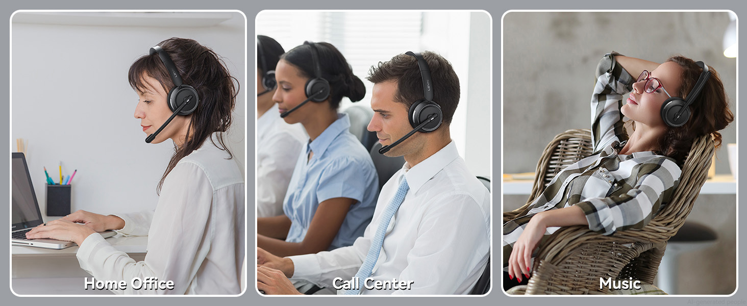 wireless headset with mic for work