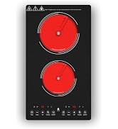 VBGK Electric Cooktop,110V 210OW Electric Stove Top with LED touch Control,9 Power Levels, Kids L...