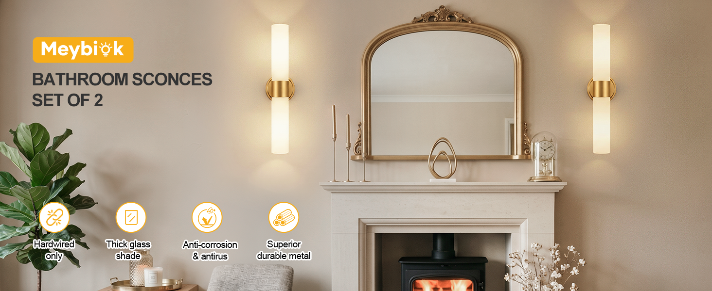 Hardwired Wall Sconces Set of Two