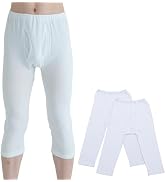 Men’s Long Johns Thermal Underwear Bottoms – 100% Cotton Rib Knit, Front Open Fly, All-Season Bas...
