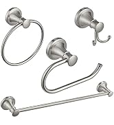 BESy 4 Piece Bathroom Accessories Set (Adjustable 16 to 26 Inch Towel Bar, Towel Ring, Toilet Pap...