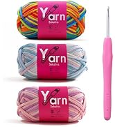 Sekafris Crochet Yarn with Cotton Yarn for Crocheting - Crochet Knitting Yarn for Beginners with ...