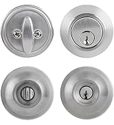 BRINKS Commercial - Keyed Entry Door Knob with Deadbolt Set, Satin Chrome Finish - Meets ANSI Gra...