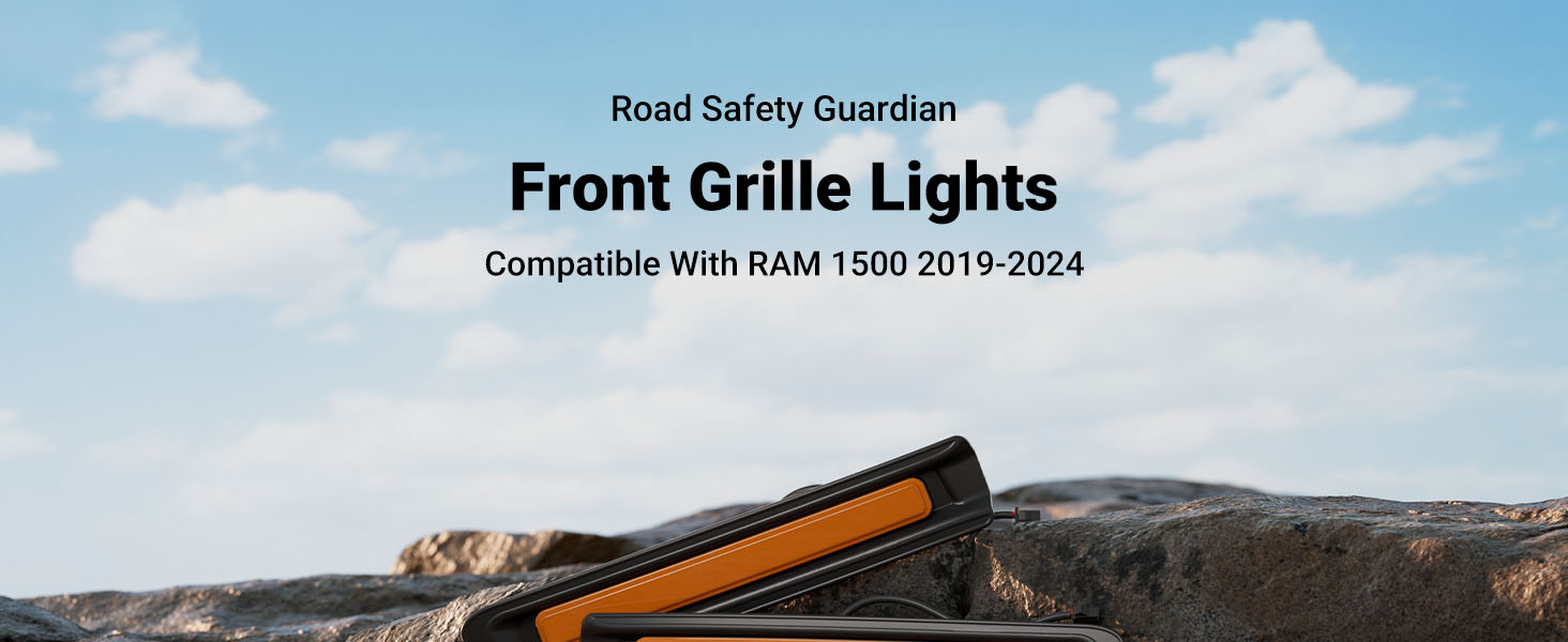 Front Grille Lights Compatible with 2019-2024 Dodge RAM 1500