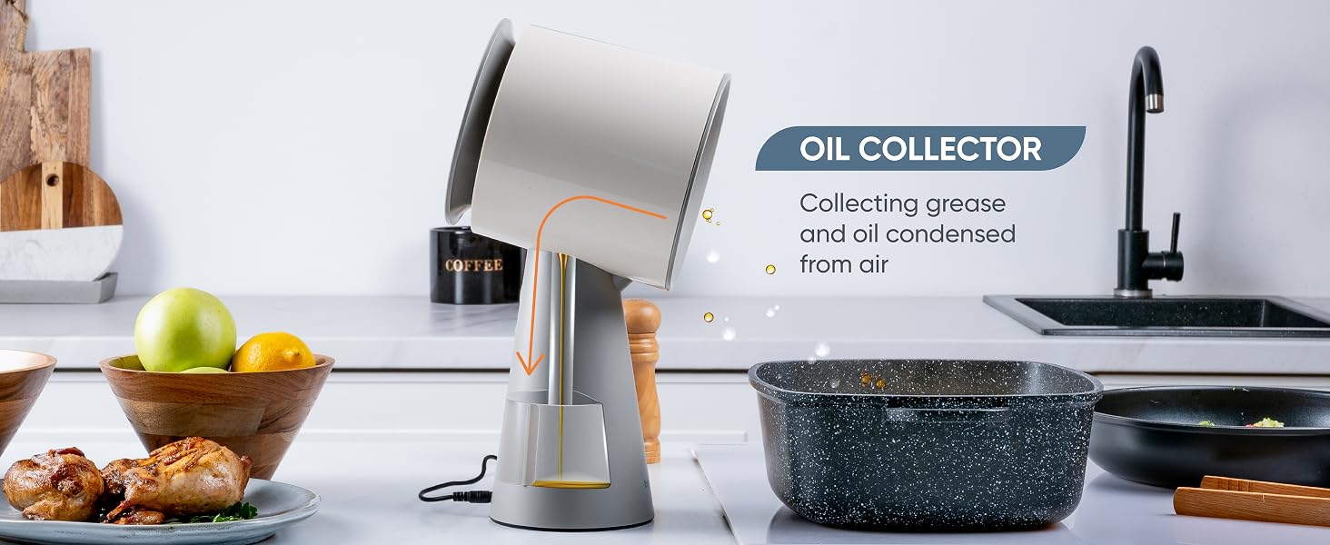 Breetee Portable Range Hood_oil collector_off-white